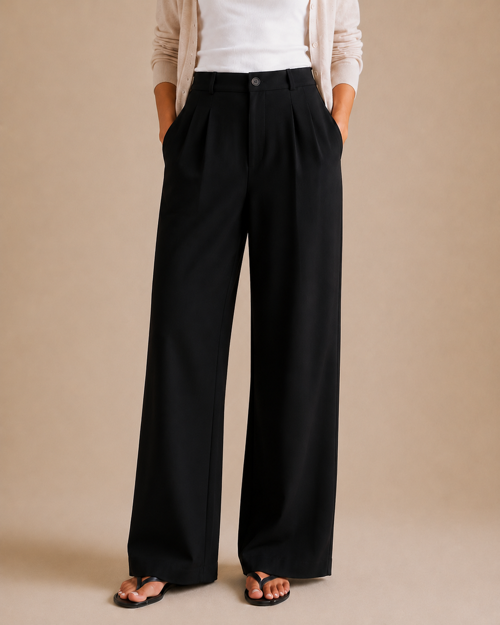 High-Waist Wide-Leg Trouser - Black view [[c:black]]