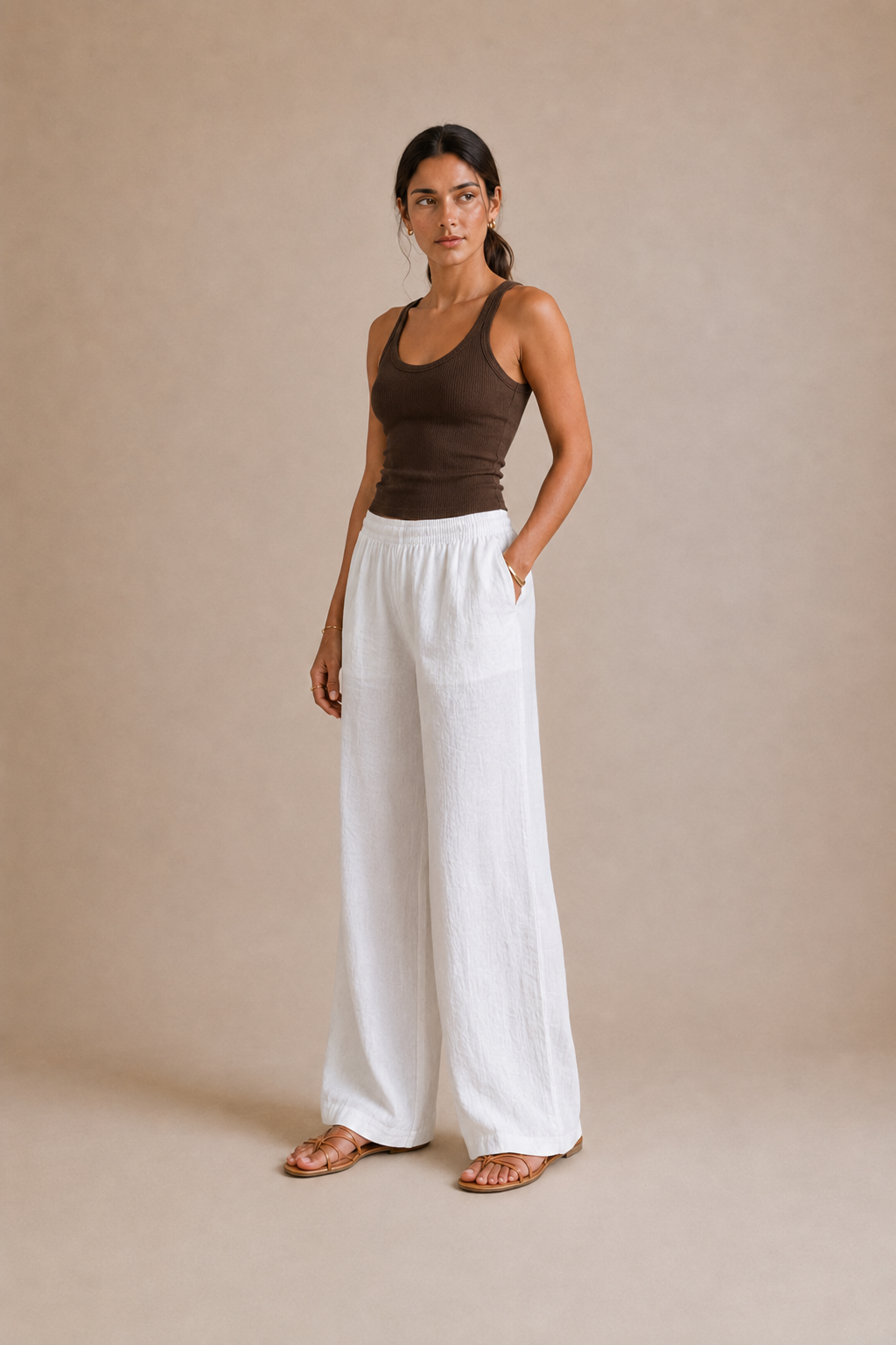 Ribbed Knit Tank - Dark Coffee view [[c:dark coffee]]