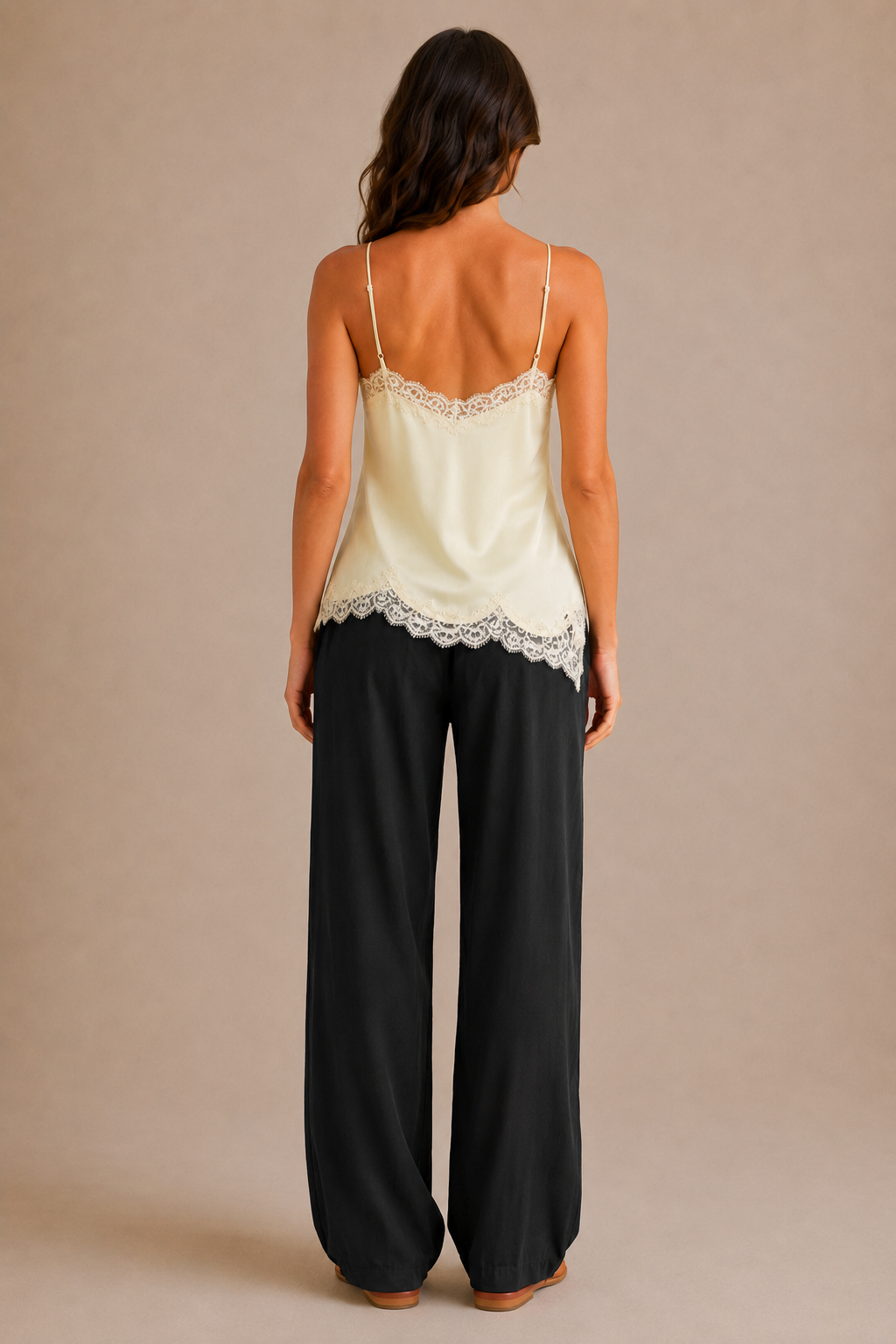 Asymmetrical Lace Slip Top - Yellow view [[c:yellow]]