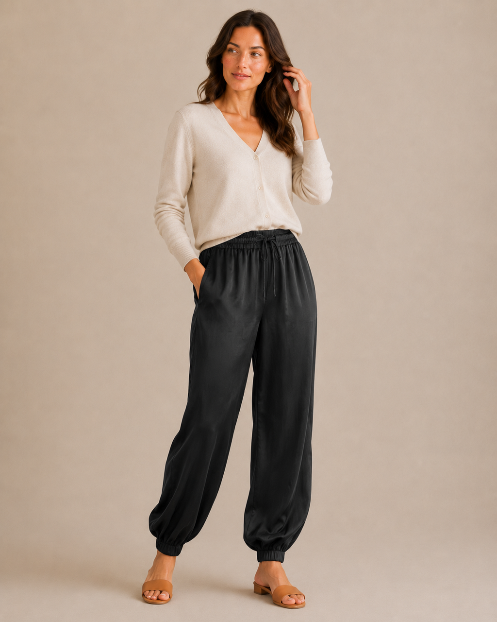 Pleated Balloon Trouser - Black view [[c:black]]