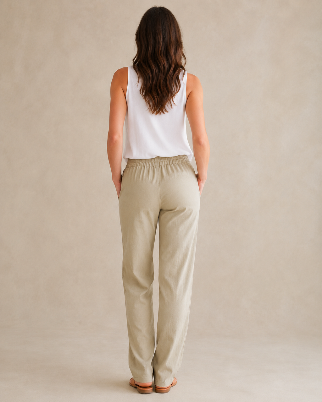 Cotton-Linen Drawstring Pant light khaki 4 back [[c:light khaki]]