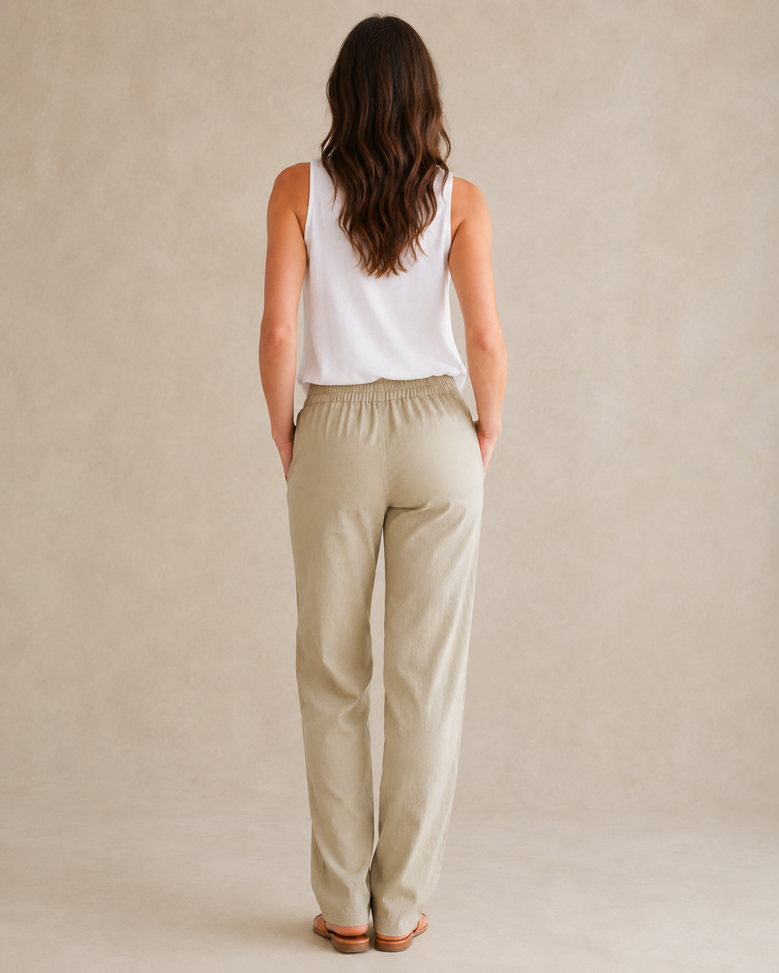 Cotton-Linen Drawstring Pant light khaki 4 back [[c:light khaki]]