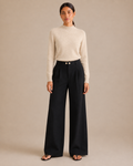 Soft Mock-Neck Sweater - Beige front [[c:Beige]]